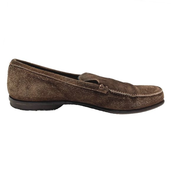 John Varvatos Distressed Suede Loafers - Brown | 10 - Picture 5 of 14